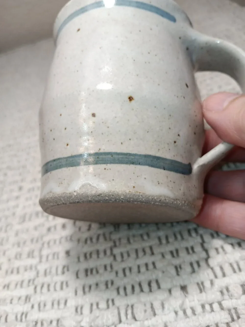 JB Pottery Vintage Studio Art Double Pine Tree Stoneware Coffee Mug Cup